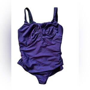 Lands End One Piece Carmella Swimsuit Sz 20W Purple Tummy Control Slender Suit